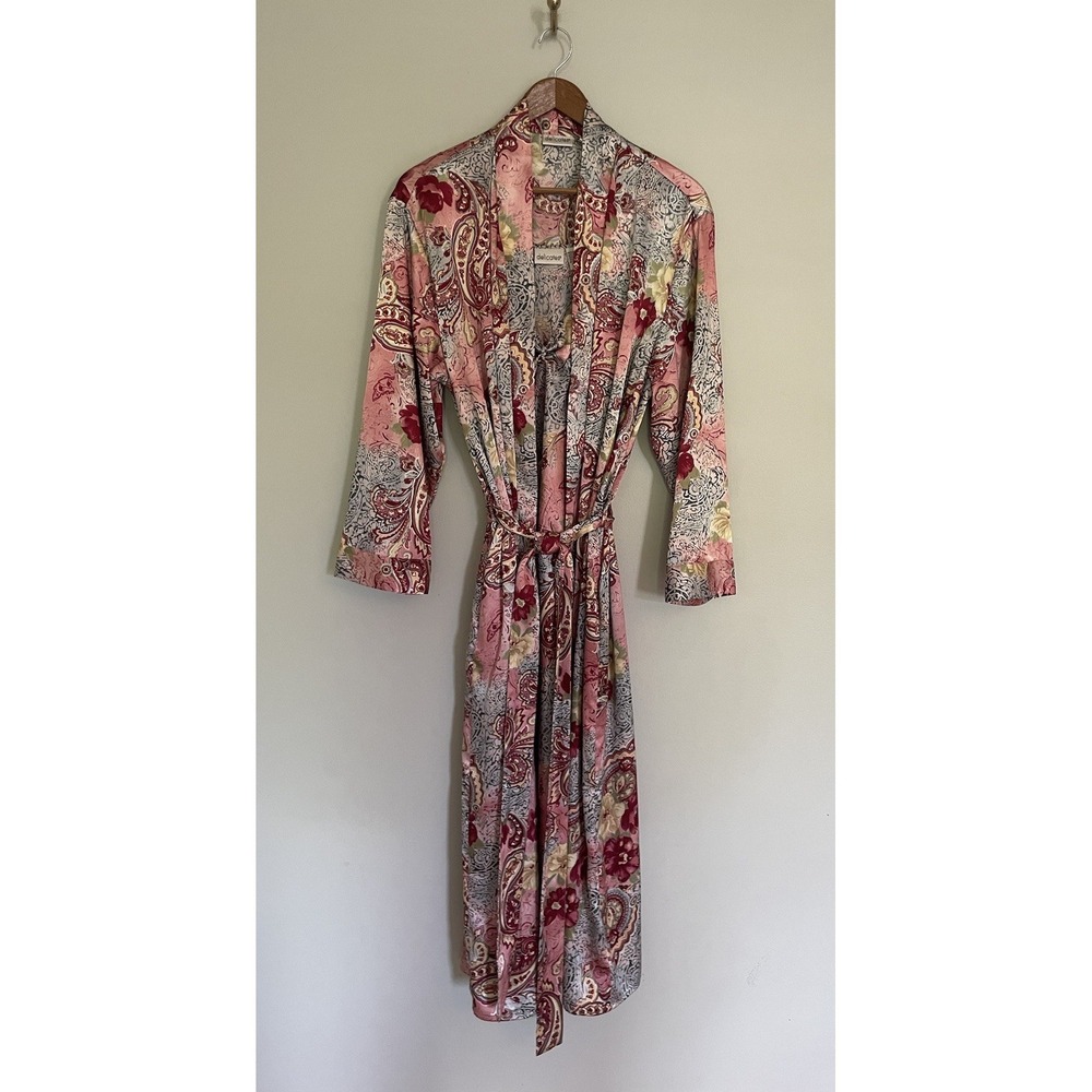 Delicates Satin Slip Nightgown With Matching Robe. Medium. Pajama Set.